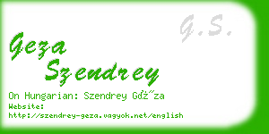 geza szendrey business card